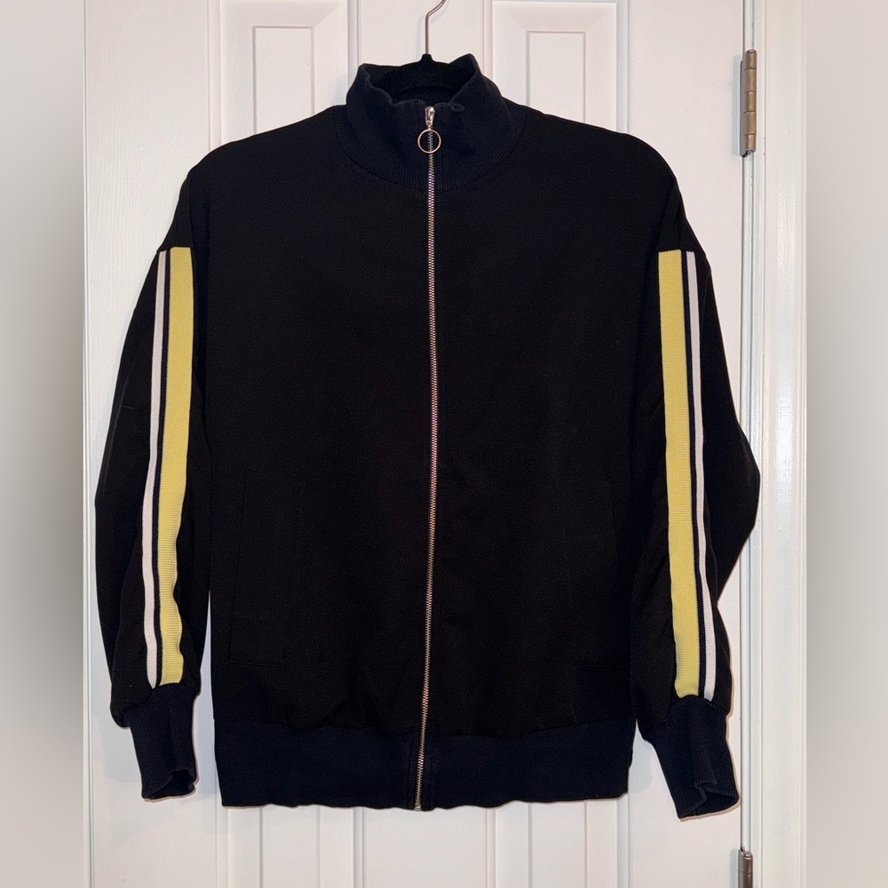 Zara Basic Black Lightweight Athletic/Track Jacke… - image 1